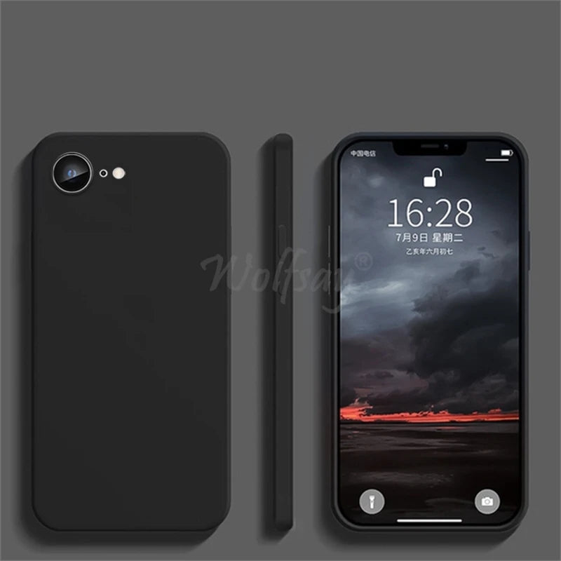 For iPhone 16e Case Liquid Silicone Plain Rubber Funda Phone Protector Case For iPhone 17e Cover For iPhone 17 E 16 E SE 4 Case