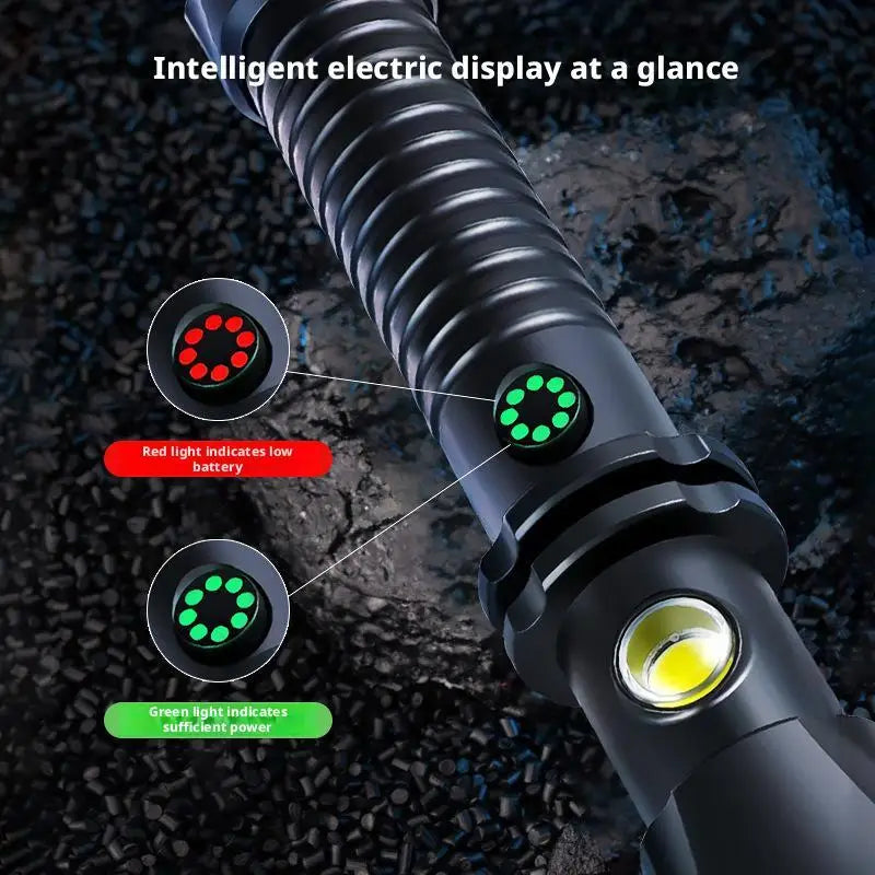 Rechargeable Tactical Flashlight with Long Handle - View 5 | SAMAG