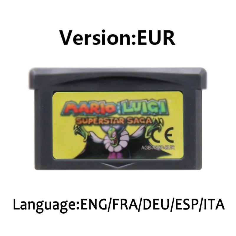 Mario GBA Games cards EUR USA Version GBA Game Cartridge 32 Bit Video Game Console Card Series Super  Wario Land4