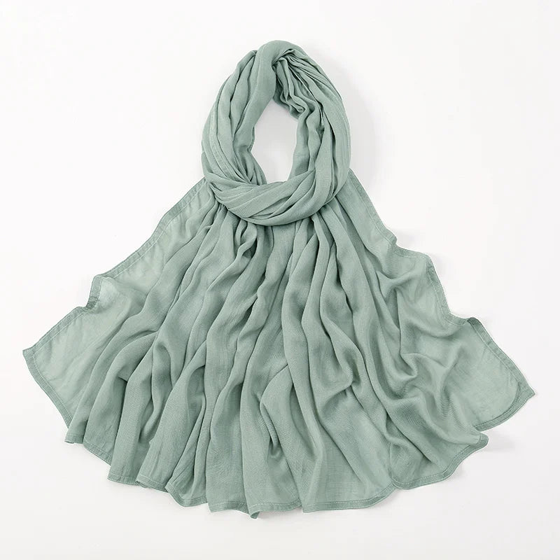 2024 Muslim Modal Rayon Cotton Hijab Shawls For Women Plain Scarf Big Size Headscarf Islamic Turban Headband 190*85cm
