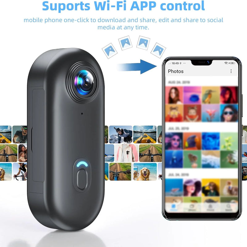 4K /1080P Motorcycle Mini Recorder Finger WIFI Action Camera Lightweight Motorcycle Road Sport Cam Bicycle Vlog Pet Body Camera