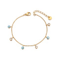 Lokaer Vintage Enamel Blue Eye Charm Bracelets for Women Stainless Steel Cubic Zirconia Chain Bracelet Waterproof Jewelry B24110