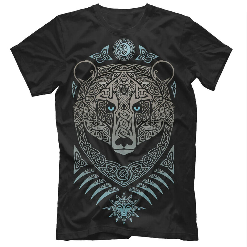 Creative Design Russian Spirit Russia Slavs Bear Runes Printed T-Shirt. Summer Cotton Short Sleeve O-Neck Mens T Shirt New S-3XL