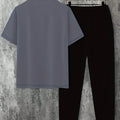 Fashionable summer new men's letter printed round neck breathable T - shirt pants set suitable for outdoor - View 2 | SAMAG
