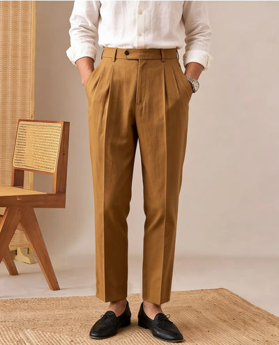 Men's Linen Blend Dress Pants Business Casual Trousers | SAMAG