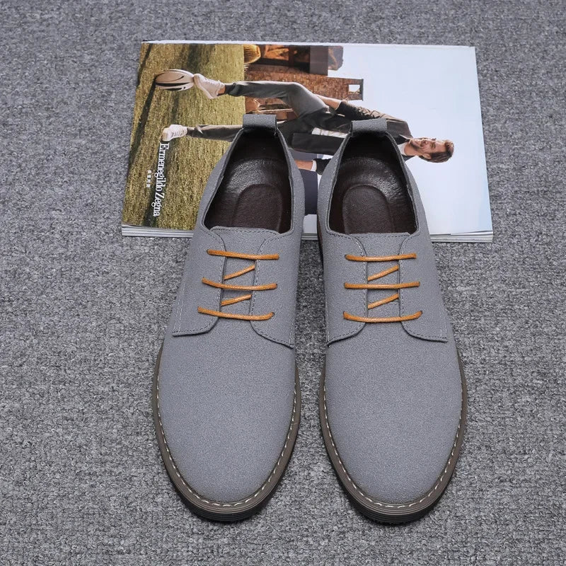 New Men Oxfords Suede Leather Dress Shoes Mens Casual Shoes Sneakers Luxury Brand Moccasins Loafers Men Classic Flats Derby Shoe