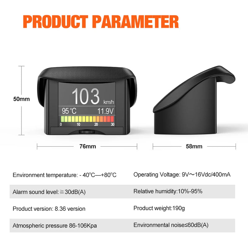 ANCEL A202 On-board Computer Car Digital Computer Display Speed Fuel Consumption Temperature Gauge OBD2 Automobile Scanner
