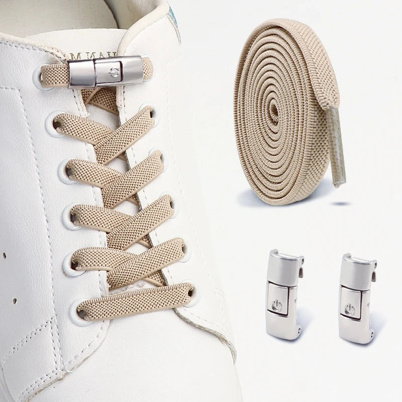 No Tie Shoe Laces Elastic Laces Sneakers Tennis Lock Shoelaces Without Ties Unisex Kids Adult Flat Shoelace Shoe Accessories