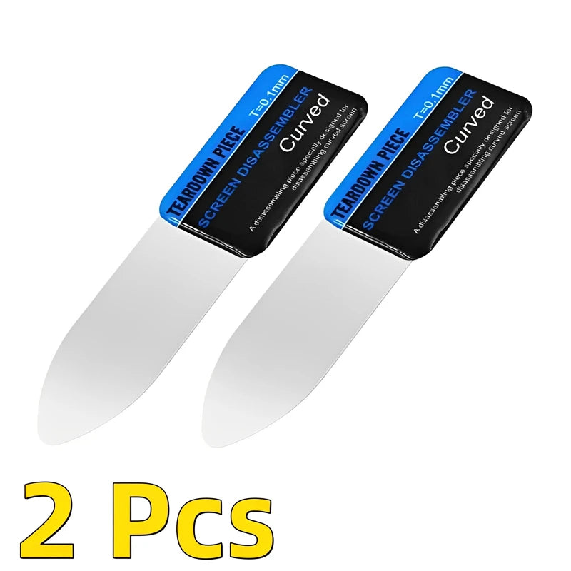 Mobile Phone Curved 1-5Pcs LCD Screen Spudger Opening Pry Card Tools Ultra Thin Flexible Mobile Phone Disassemble Steel Metal