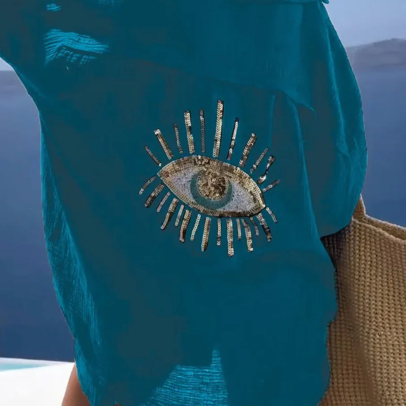 Evil Eye Casual Shirt Women's Fashion Beach Style Loose - View 8 | SAMAG