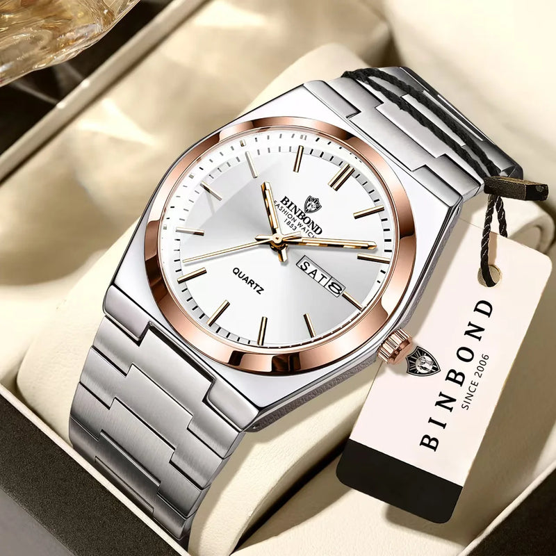 Ultra Thin Fashion Quartz Watch Men Women Minimalist Style Waterproof Luminous Wristwatch Comfortable Strap Daily Office Gift