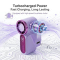 Portable Handheld Mini Fan, 6 Speeds 16900 RPM High Velocity Personal Fan with LED Display, USB Rechargeable, Mini Fan with Lanyard for Makeup, Travel, Outdoor for Women Girl Gift,Purple