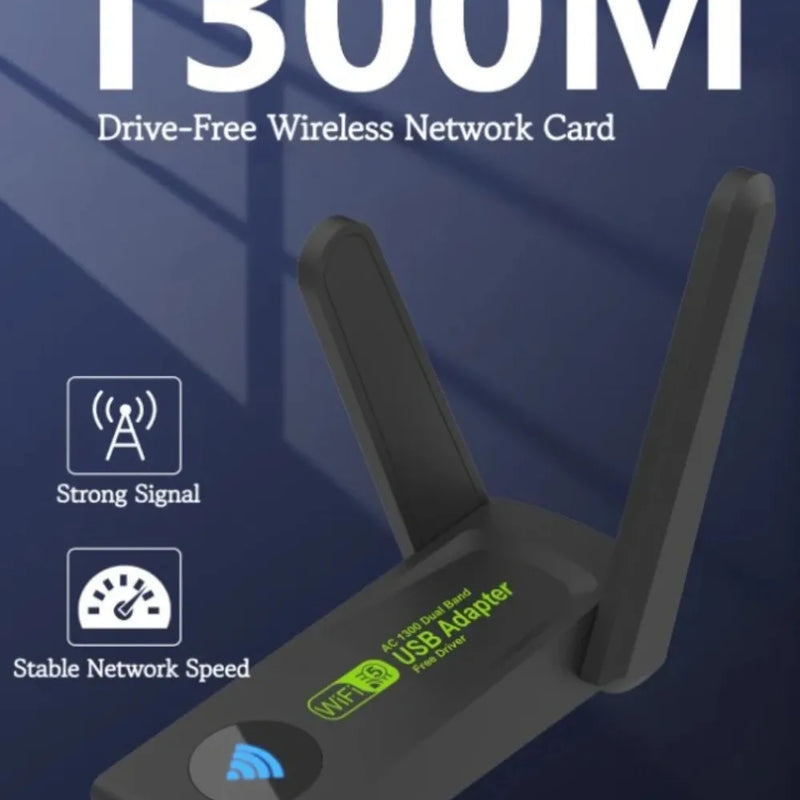 1300Mbps WiFi USB Adapter Dual Band 2.4G/5Ghz Wi - Fi Dongle 802.11AC Powerful Antenna Wireless Receiver - Visuel 2 | SAMAG