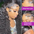 40 46 Inch Deep Wave Lace Frontal Wig 13x4 13x6 Hd Transparent Curly Human Hair Lace Front Wigs For Black Women Water Wave Lace Wigs Pre Plucked Baby Hair 300 High Density Burmese Human Hair