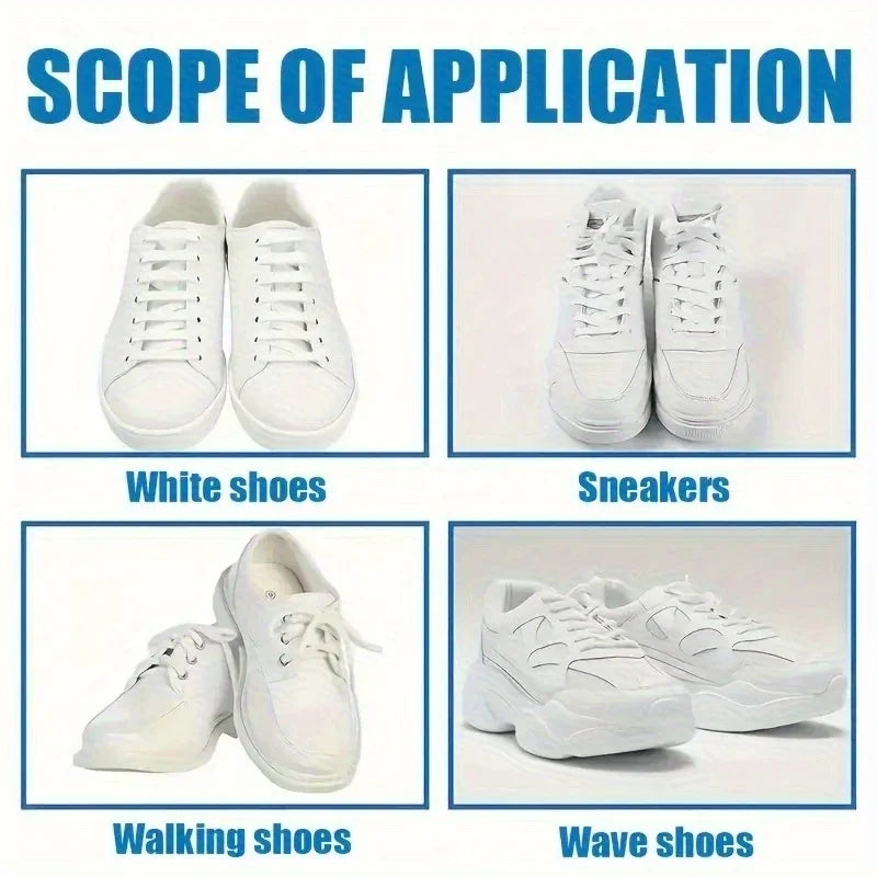 Fasilawei White Shoe Polish 100g (Sponge Brush) - Synthetic Leather Sneaker Color Restore & Care