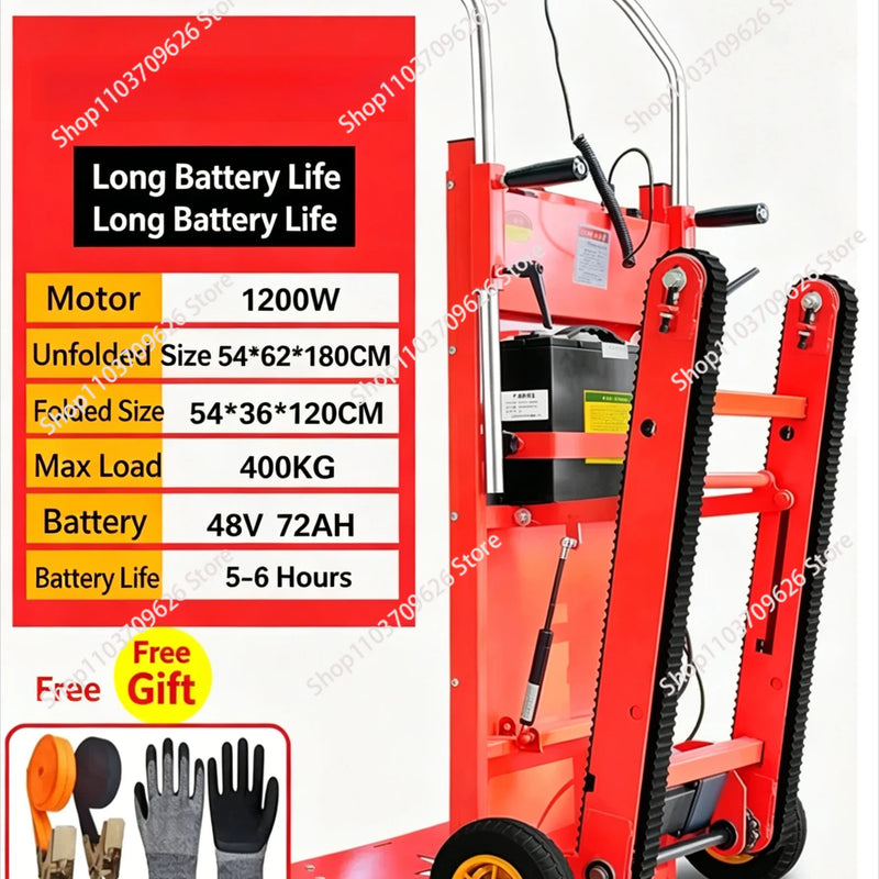 Electric Stair Climbing Car for 400KG Home Improvement Crawler Type up down Stair Climber Vehicle Flat Truck Staircase Tool