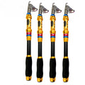 Fishing Rod and Reel Set 1.8-3.6m Carbon Telescopic Fishing Rod Pole with Metal Spool Spinning Reel Saltwater Freshwater Kits
