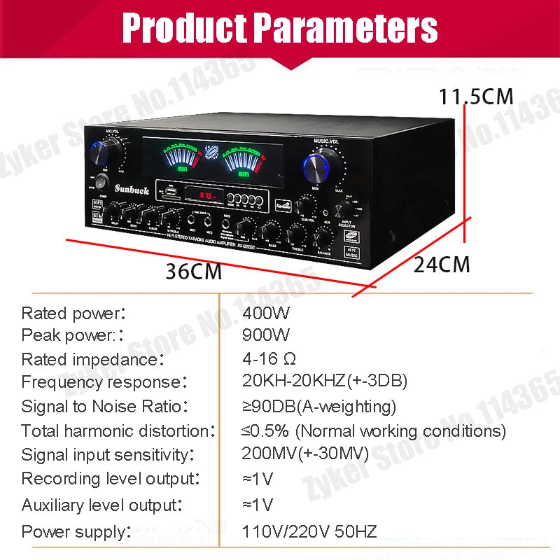 888BT 999BT Dual Dynamic Screen Digital Bluetooth Amplifier HiFi Stereo Sound AMP For Home Car Theatre Karaoke Meeting Max 4000W