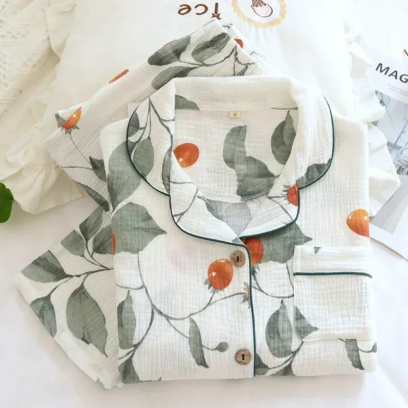 New Large Size Pajamas Women Cotton Crepe Home Service | SAMAG