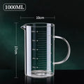 YWDL 1pcs Glass Measuring Cup With Handle Heat-resistant Laboratory Beaker Kitchen Milk Coffe Measuring Mug 250/350/500/1000ml
