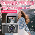 Punctual- 4K Digital Camera 48MP Autofocus Photography Camera 2.8inch Video Camcorder Cam Retro CCD Camera for Kids Students B