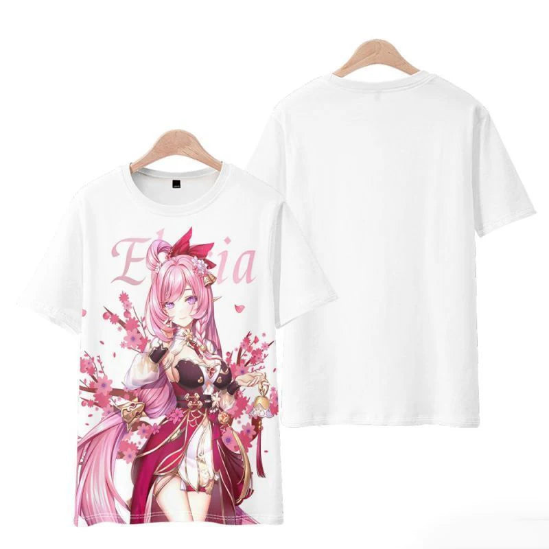 Elysia Honkai Impact 3 Role Playing T-Shirts New Arrival 3D Print Kids Anime Tees Summer Men Women Harajuku Short Sleeve Y2k Top