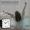 Luminous Desk Alarm Clocks Small Silent Non-ticking Analog Quartz Clock with Light Snooze for Heavy Sleepers, Office and Bedroom