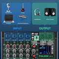 4 Channel Audio Mixer 48V Phantom Power USB Studio Sound Mixers Bluetooth DJ Console Mixing for Karaok
