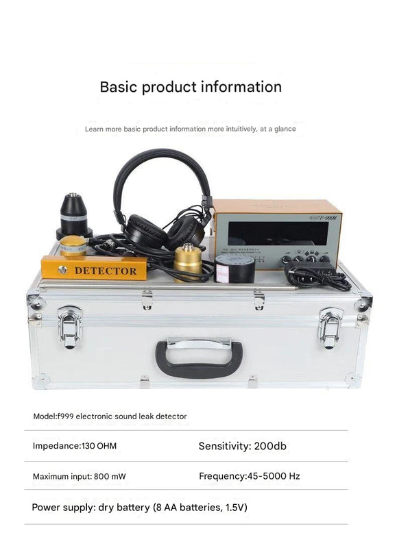 F999H Underground Water Leak Detector Precision Water Pipe Leak Detector Sensor Tap Water Floor Heating Pipe Leak Tester