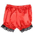 Women Imitation Silk Bloomers Lace Trim Panties Victorian Pumpkin Shorts