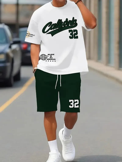The summer new men's set features street fashion casual comfort softness breathability and 3D digital pattern | SAMAG
