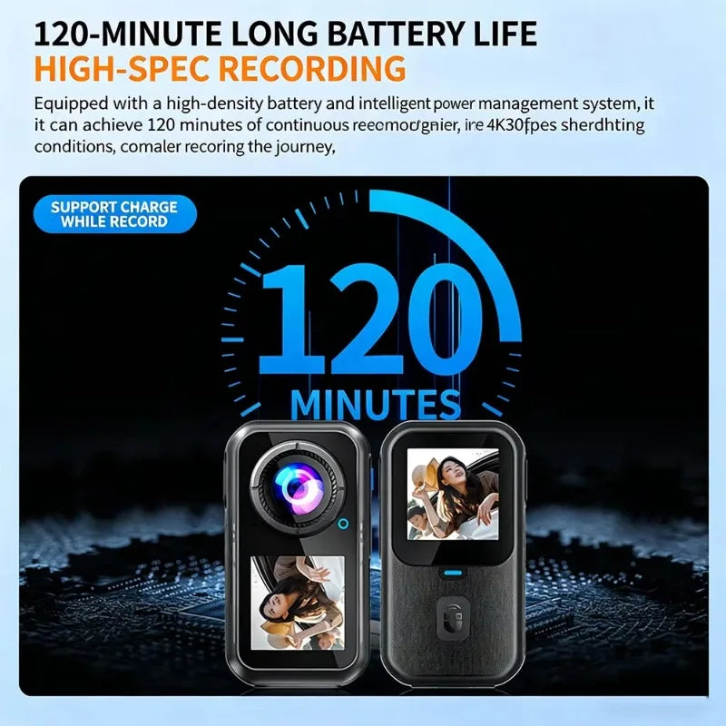 5K Action Camera Image Stabilization 4K60fps Magnetic Pocket Cam Dual-screen Waterproof Bodycam Sport Helmet Video Recorder Vlog