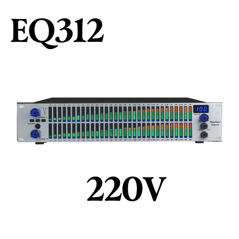 Paulkitson EQ312 Professional Digital 2U 31-band Graphic Audio Equalizer Processor Home Karaoke Speaker Management System