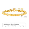 Women Stainless Steel Chain Bracelet, 18K Gold Plated Twist Paperclip Adjustable Link Chunky Stackable - Visuel 19 | SAMAG