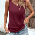 Casual Women's Sleeveless V Neck Tank Top Loose Fit Lightweight Breathable Blouse for Summer Beach Vacation Office Daily Wear