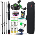 Sougayilang Baitcasting Fishing Rod and Reel Combo 5Section Fishing Rod and 7.2:1 Gear Ratio Reel Full Kit for Bass Carp Fishing