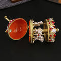Cartoon Carousel Rotating Jewelry boxes Metal Jewelry Trinket Box for Anniversary Birthday Gift Home Decoration
