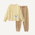 SUJIIN Women's Cute Pajamas Sets Autumn Winter Panda Graphic Sleepwear for Women Men Couple Loungewear Suit Home Clothes SH001