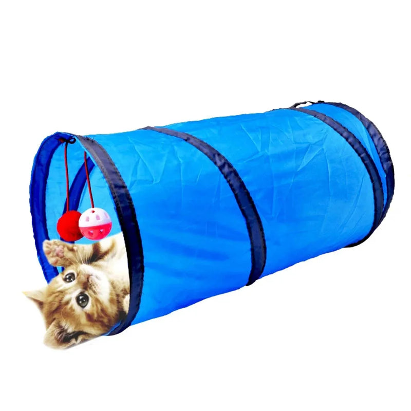 Cat Tunnel Toy Foldable Polyester Cloth Rolling Tent for Kitten Cat Tunnel Puppy Cat Toy Play Tunnel for Small Medium Large Cats