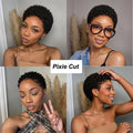 Afro Short Pixie Cut Wigs Human Hair Short Kinky Curly Wigs for Women Bazilian Remy Hair Machine Made Cap Daily Party Cosplay