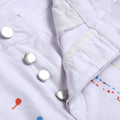 Men Painted Stretch Denim Jeans Zippers Buttons Fly Biker | SAMAG