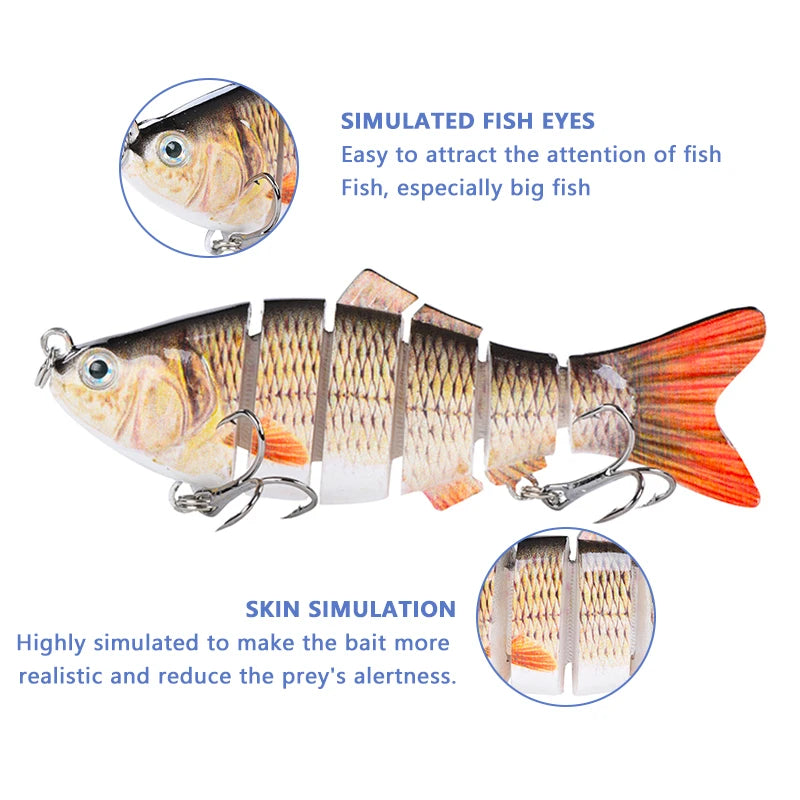 4 Inch 6 Segments Jointed Hard Artificial Fishing Lures | SAMAG