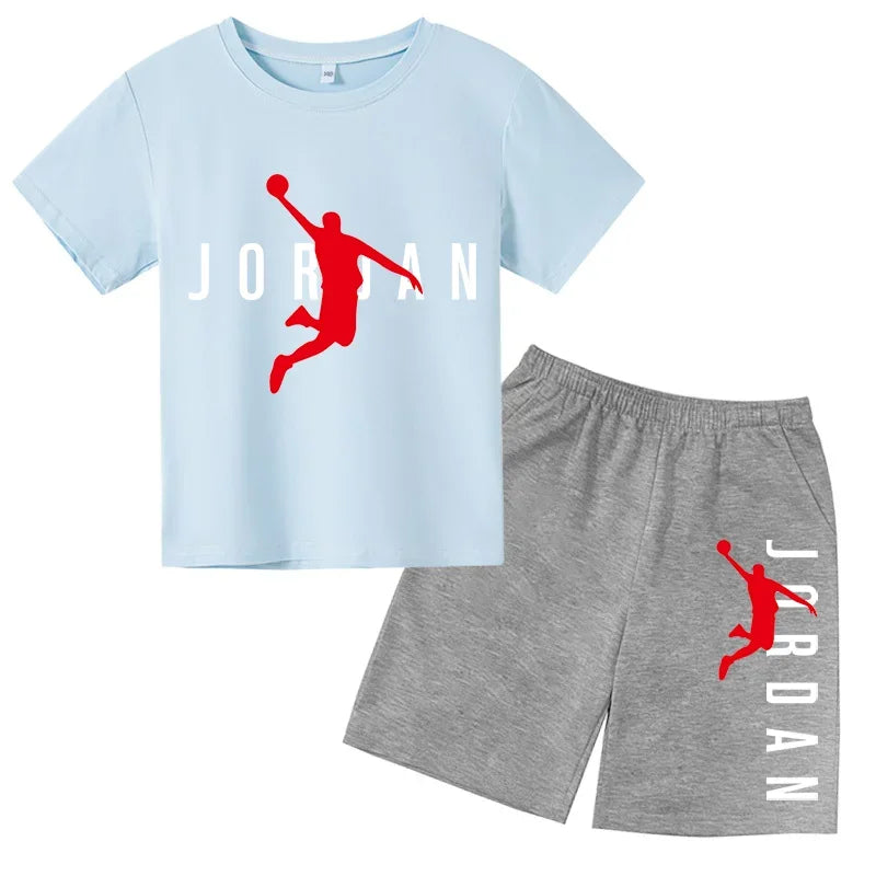 Kids 2 - Piece Letter Print Sports Outfit - Short Sleeve - View 20 | SAMAG