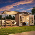 5.6x3.5 FT Outdoor Storage Shed & Hardtop Gazebo Combo | SAMAG