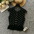 Winter Women White Black Polka Dot Sleeveless Knit - View 6 | SAMAG