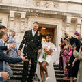 OLOEY Customized Off White Short Wedding Dress - View 5 | SAMAG