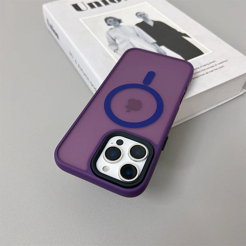 Luxury Magnetic for Magsafe Wireless Charge Case For iPhone 11 12 13 14 Plus 15 16 Pro Max Shockproof Matte Hot Selling Cover