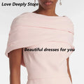 Pink Arabian Evening Dress Customized Off The Shoulder | SAMAG