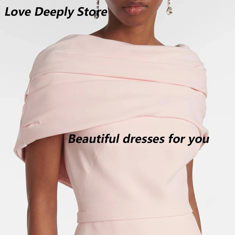 Pink Arabian Evening Dress Customized Off The Shoulder | SAMAG