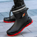 Outdoor Work British Style Anti Slip Waterproof Drawstring Drum Mouth Four Season Universal Men's Rain Boots